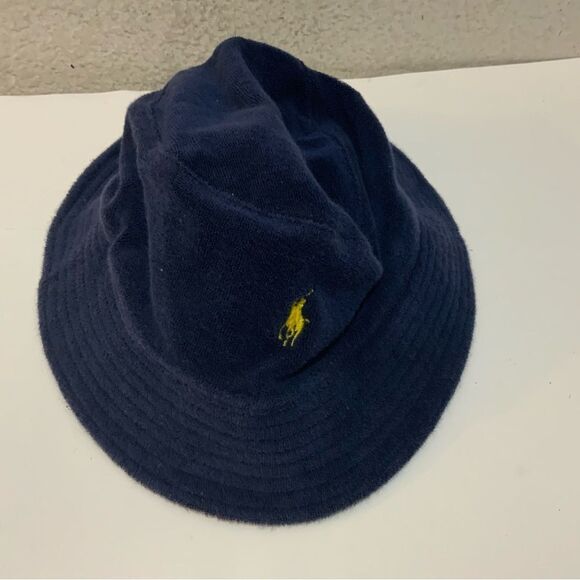 Polo hat blue velour size S / M with yellow embroidered horse - Picture 2 of 4